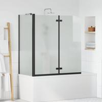 VidaXL Douche omhulsel zwart 120 x 68 x 130 cm esg-glas en aluminium