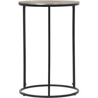Ronde Bijzettafel 41cm - Zwart/Zilver Metaal
