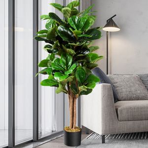 Kunstvijgenboom Kunstplant Decoratie met Bloempot Kunstboom Decoratieve Plant Kamerplant voor Thuis en Kantoor Groen 120 cm