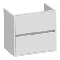 Brauer Adore - Onderkast Ondiep - 60 cm - met 2 Softclose Lades Greeploos en 1 Sifon Uitsparing - Hoogglans Wit