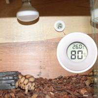 Digitale ronde gevormde Reptile vak heeft Thermometer & Hygrometer met Screen Display (wit)