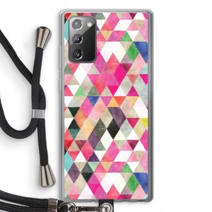 Gekleurde driehoekjes: Samsung Galaxy Note 20 / Note 20 5G Transparant Hoesje met koord