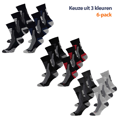 Xtreme Wandelsokken 6-pack Multi Grey-35/38