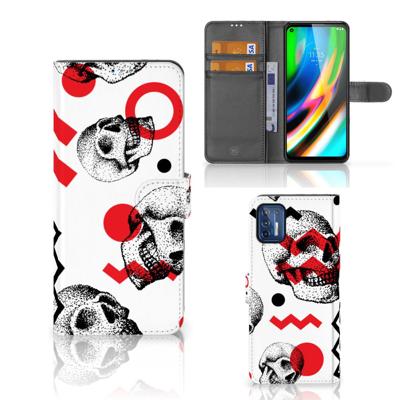 Telefoonhoesje met Naam Motorola Moto G9 Plus Skull Red