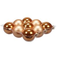 Othmar Decorations Grote kerstballen - 9x st - oranje - 10 cm - glas   -