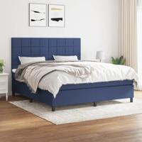 Boxspring met matras stof blauw 160x200 cm