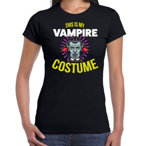 Vampire costume halloween verkleed t-shirt zwart voor dames