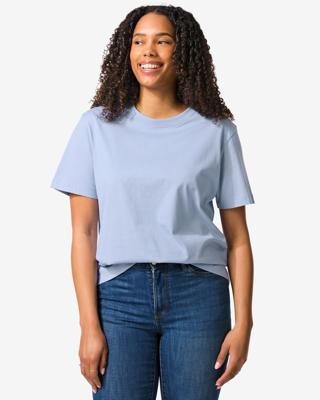 HEMA Dames T-shirt Larissa jersey katoen essentials lichtblauw (lichtblauw)