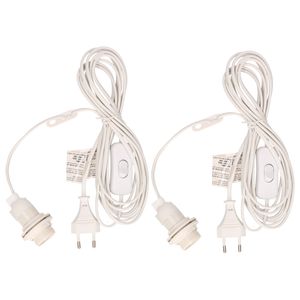 Set van 2x stuks kerststerren verlichting lichtkabels wit E14 fitting 4 meter