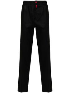 Kiton pantalon droit à boutons contrastants - Noir