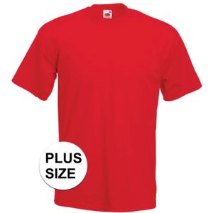 Grote maten basic rood t-shirt voor heren 3XL (46/58)  -