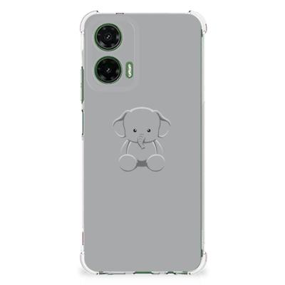 Motorola Moto G35 Stevig | Bumper Hoesje | Grijs Baby Olifant Motorola Moto G35 Stevig | Bumper Hoesje | Grijs Baby Olifant