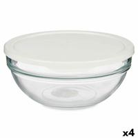 Ronde Lunchtrommel met Deksel Chefs Wit 1,135 L 17,2 x 7,6 x 17,2 cm (4 Stuks)