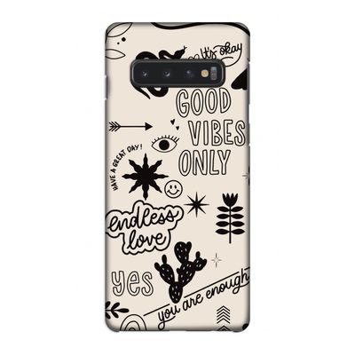 Good vibes: Samsung Galaxy S10 4G Volledig Geprint Hoesje