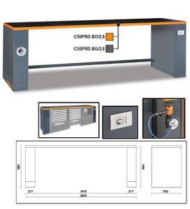 Beta 2.8-m-lange werkbank, voor werkplaatscombinaties C55PRO BO/2,8 - 055000271