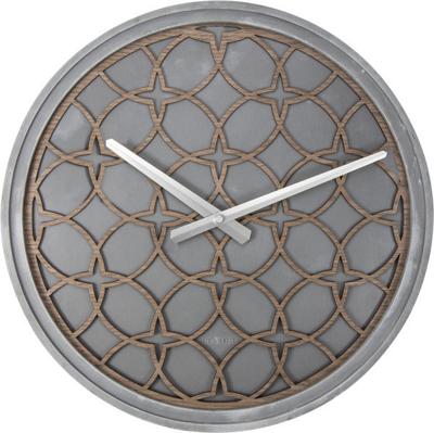NeXtime ne-3212br wandklok dia. 39.5 cm, polyresin/hout, grijs