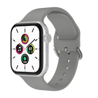Bandje geschikt voor Apple Watch 38/40MM - Geschikt voor Series 1/2/3/4/5/6/7/8/9/SE - Maat L - Horlogebandje - Siliconen - Grijs