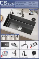 Luxe Waterval Keukenspoelbak - Zwart RVS | Enkelbak | Onderbouw | Inclusief Kraan & Zeepdispenser Luxe Waterval Keukenspoelbak - Zwart RVS | Enkelbak | Onderbouw | Inclusief Kraan & Zeepdispenser