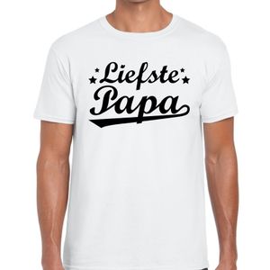 Liefste papa cadeau t-shirt wit heren