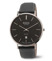 Horlogeband Boccia 3589-02 Leder Zwart 20mm - thumbnail