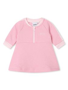 BOSS Kidswear robe en coton à logo brodé - Rose