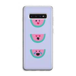 Smiley watermeloen: Samsung Galaxy S10 4G Transparant Hoesje