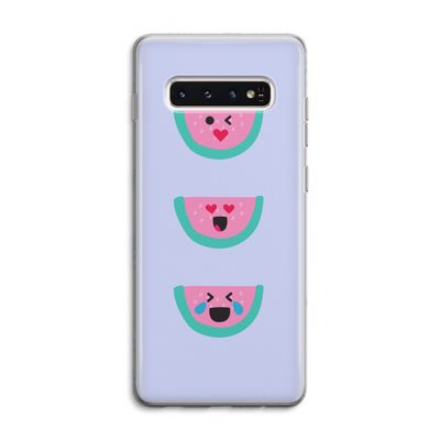 Smiley watermeloen: Samsung Galaxy S10 4G Transparant Hoesje