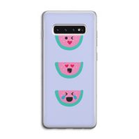 Smiley watermeloen: Samsung Galaxy S10 4G Transparant Hoesje