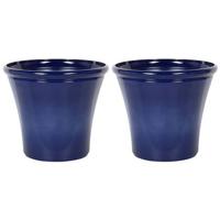 Beliani - KOKKINO - Bloempot set - Blauw - 55 cm - Klei-vezelmengsel