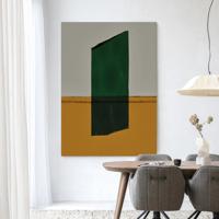 Urban Cotton Wandkleed 'Geen Mosgroen' 145 x 190cm in Frame - black