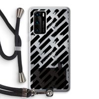 Zwarte vegen: Huawei P40 Transparant Hoesje met koord