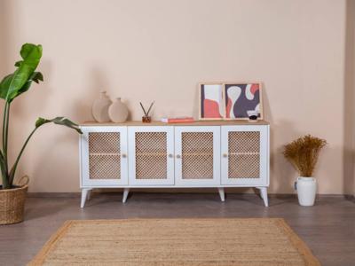 Dressoir GREY 4 deuren wit