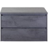 Porto Badmeubelset 90 cm - Beton Antraciet - Wastafelbovenblad Beton Antraciet