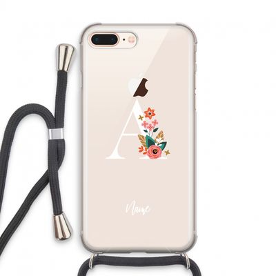 Pink Bouquet: iPhone 8 Plus Transparant Hoesje met koord