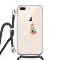 Pink Bouquet: iPhone 8 Plus Transparant Hoesje met koord