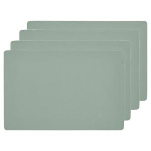 Zeller placemats lederlook - 4x - 45 x 30 cm - mintgroen - vegan leer - tafel onderleggers