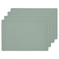 Zeller placemats lederlook - 4x - 45 x 30 cm - mintgroen - vegan leer - tafel onderleggers