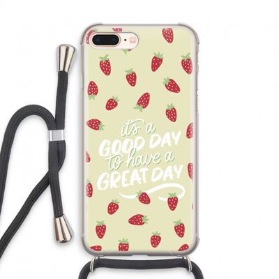 Don't forget to have a great day: iPhone 7 PLUS Transparant Hoesje met koord