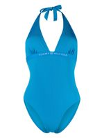 Tommy Hilfiger maillot de bain nervuré à dos-nu - Bleu