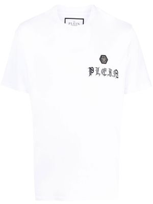 Philipp Plein t-shirt à logo poitrine imprimé - Blanc