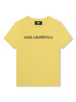 Karl Lagerfeld Kids t-shirt en coton biologique à logo imprimé - Jaune - thumbnail