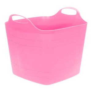 Flexibele emmer - roze - 25 liter - kunststof - vierkant - 35 x 38 cm