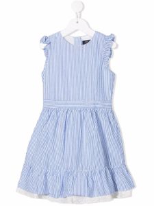 Ralph Lauren Kids robe évasée à rayures - Bleu