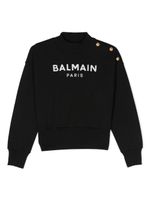 Balmain Kids sweat en coton à logo brodé - Noir