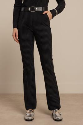 Flair pinstripe trousers - black/off white - 13620