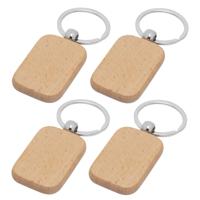 Houten sleutelhangers - 50x stuks - met metalen ring - 8 cm - Hotel/B&B/Huis