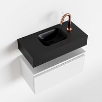 Toiletmeubel Mondiaz Andor | 60 cm | Meubelkleur Talc | Lex vrijhangend wastafel Urban Midden | 1 kraangat