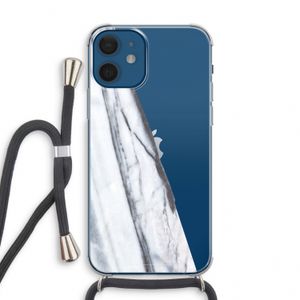 Gestreepte marmer: iPhone 12 mini Transparant Hoesje met koord