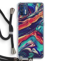 Chameleon Sun: Motorola Moto G9 Plus Transparant Hoesje met koord