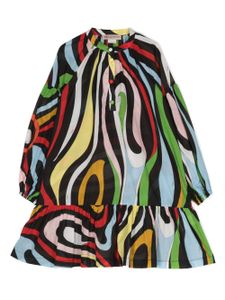 PUCCI Junior robe en coton à rayures - Noir